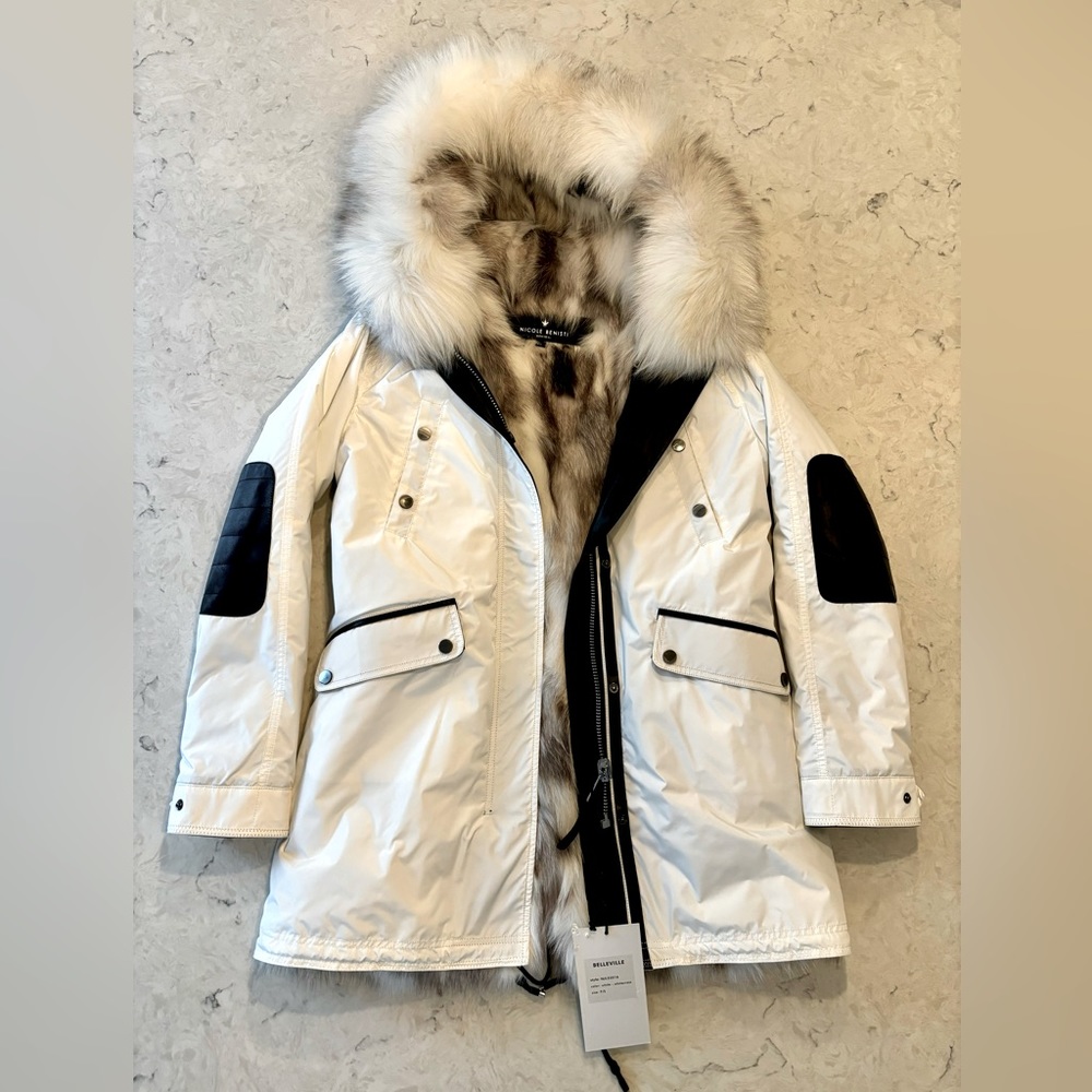 NWT - Nicole Benisti Belleville Fur Parka - Size Small